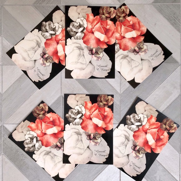 Set of 6 Floral Print Cards - Picture 1 of 1